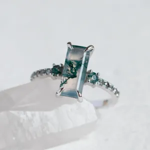Elegantní prsten s mechovým achátem a diamanty CARA Thumbnail