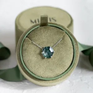 Gold pendant with hexagon moss agate ALISI Thumbnail