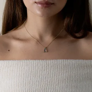 Gold pendant with triangle moss agate ZUZY Thumbnail