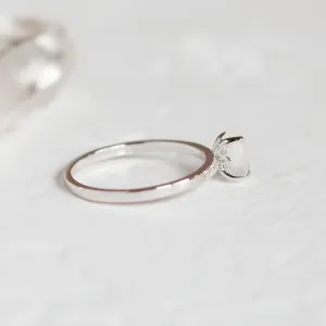 Gold ring with moonstone and diamonds ROXANE Thumbnail