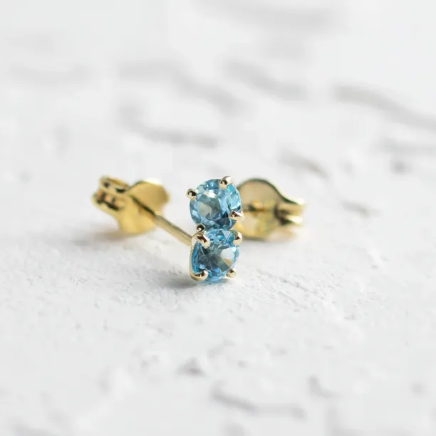 Gold earrings with blue topazes FELI Image