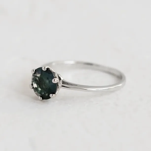 Moss agate gold ring OLLY Image
