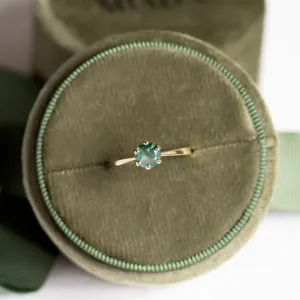 Minimalist gold ring with moss agate STAMI Thumbnail