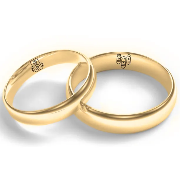 Custom wedding rings with own symbol Image
