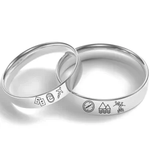 Custom wedding rings with own symbol Thumbnail