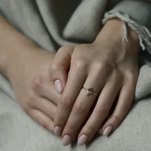 Solid gold ring with salt and pepper diamond STEW Thumbnail