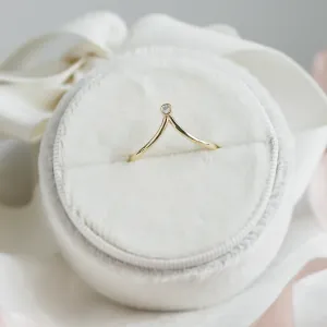 Minimalistický zlatý prsten s diamantem CAREN Thumbnail