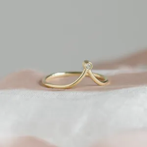 Minimalistický zlatý prsten s diamantem CAREN Thumbnail