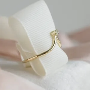 Minimalistický zlatý prsten s diamantem CAREN Thumbnail