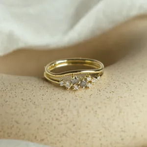 Gold rings set with salt and pepper diamonds FLYN Thumbnail
