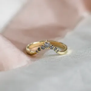 Salt and pepper curved ring WENDY Thumbnail