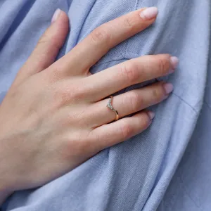 Salt and pepper curved ring WENDY Thumbnail