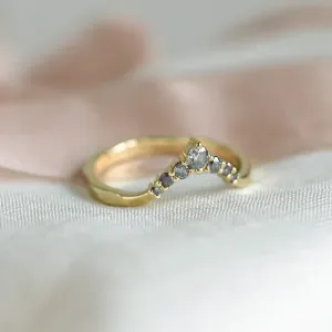 Salt and pepper curved ring WENDY Thumbnail