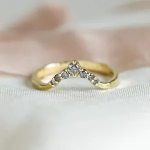 Salt and pepper curved ring WENDY Thumbnail