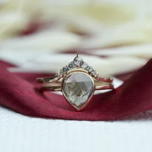 Gold set rings with salt and pepper diamonds PAULA Thumbnail