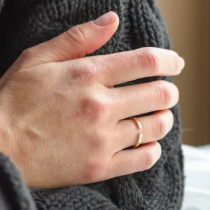 Gold minimalistic open ring with diamonds SILVIA Thumbnail
