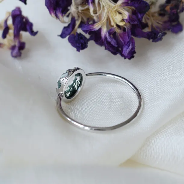 Gold ring with moss agate HILL Image