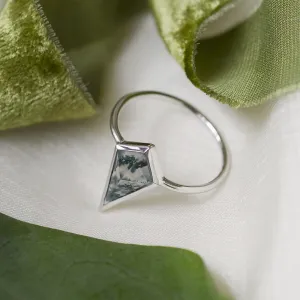 Gold ring with moss agate DANA Thumbnail