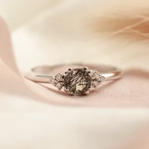 Gold ring with quartz and diamonds MONNY Thumbnail