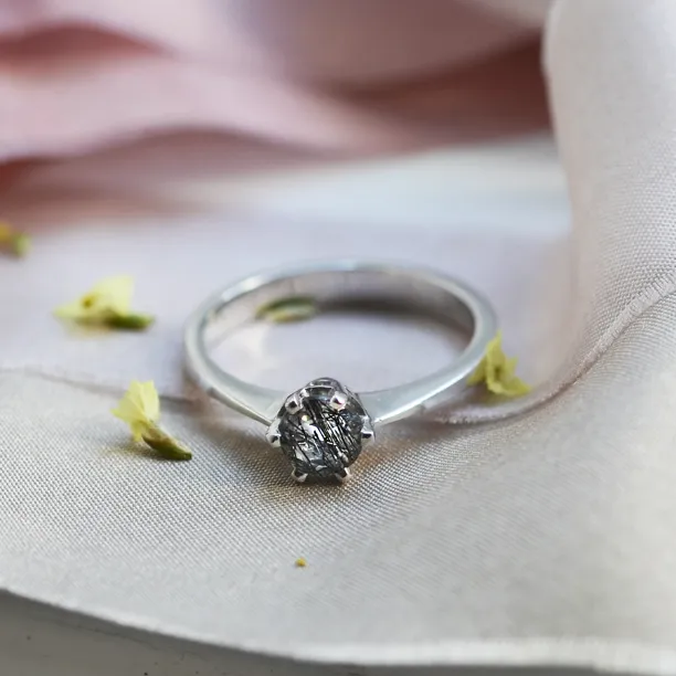 Zlatý prsten FLORA s rutil quartzem
