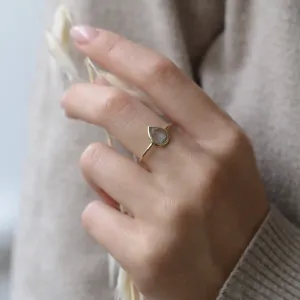 XENIA gold ring with salt and pepper diamond