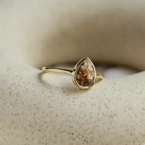 XENIA gold ring with salt and pepper diamond Thumbnail
