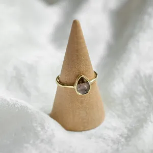 XENIA gold ring with salt and pepper diamond Thumbnail