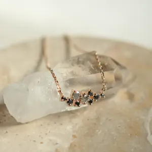 Gold necklace with salt and pepper diamonds KLARI Thumbnail