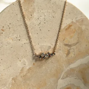 Gold necklace with salt and pepper diamonds KLARI Thumbnail