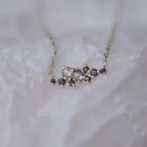 Gold necklace with salt and pepper diamonds KLARI Thumbnail