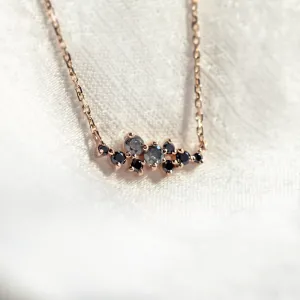 Gold necklace with salt and pepper diamonds KLARI Thumbnail