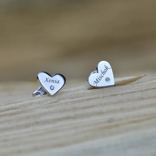 SVETTE name silver diamond earrings Image