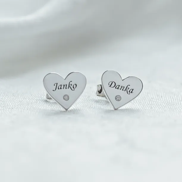 SVETTE name silver diamond earrings Image