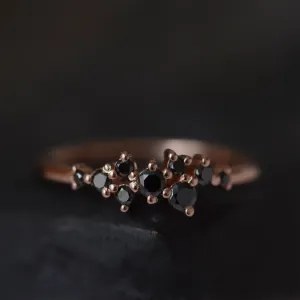 Zlatý prsten s černými diamanty CLARA Thumbnail