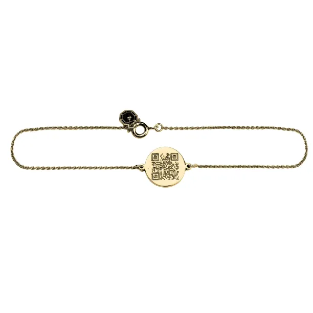 Personalised gold bracelet with QR-code ALEXA Image