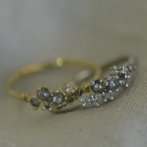 Zlatý prsten s diamanty salt and pepper CLARA Thumbnail