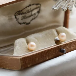 Stud peach pearl earrings QIANA Thumbnail