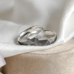 Hammered Wedding Rings made in gold PERU Thumbnail