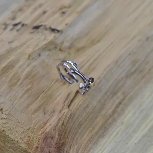 Minimalist daisy ring with diamonds VILO Thumbnail