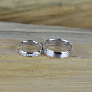 Snubní diamantové prsteny AVRIL z kombinovaného zlata vedle sebe