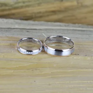 Snubní diamantové prsteny AVRIL z kombinovaného zlata s viditelným vnitřním gravírováním