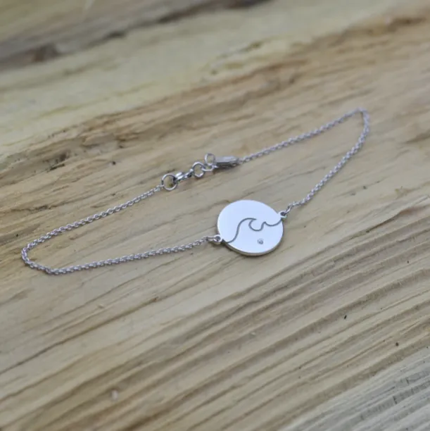 Gold bracelet with a diamond CANDICE Image