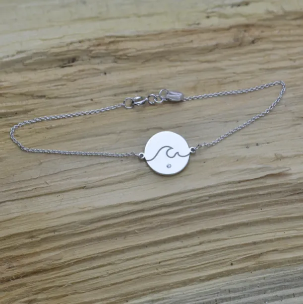 Gold bracelet with a diamond CANDICE Image