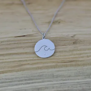 Silver pendant with a diamond SURF Thumbnail