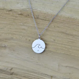 Gold pendant with a diamond SURF Thumbnail