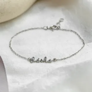 Celý zlatý náramek TRISH s diamantem a nápisem Láska