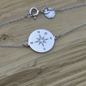 Gold bracelet with a compass and a diamond BOBBIE Thumbnail