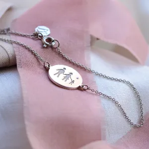 Gold engraved bracelet with a diamond ZERA Thumbnail