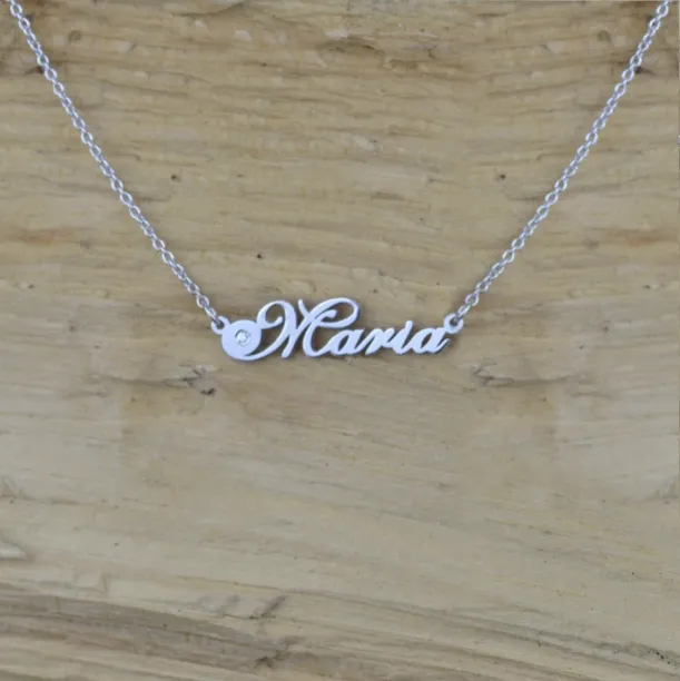 Name gold necklace with diamond MARI Image