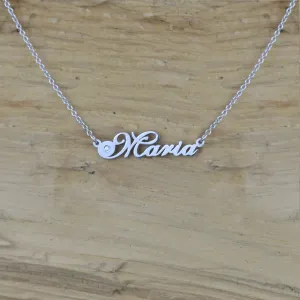 Name gold necklace with diamond MARI Thumbnail